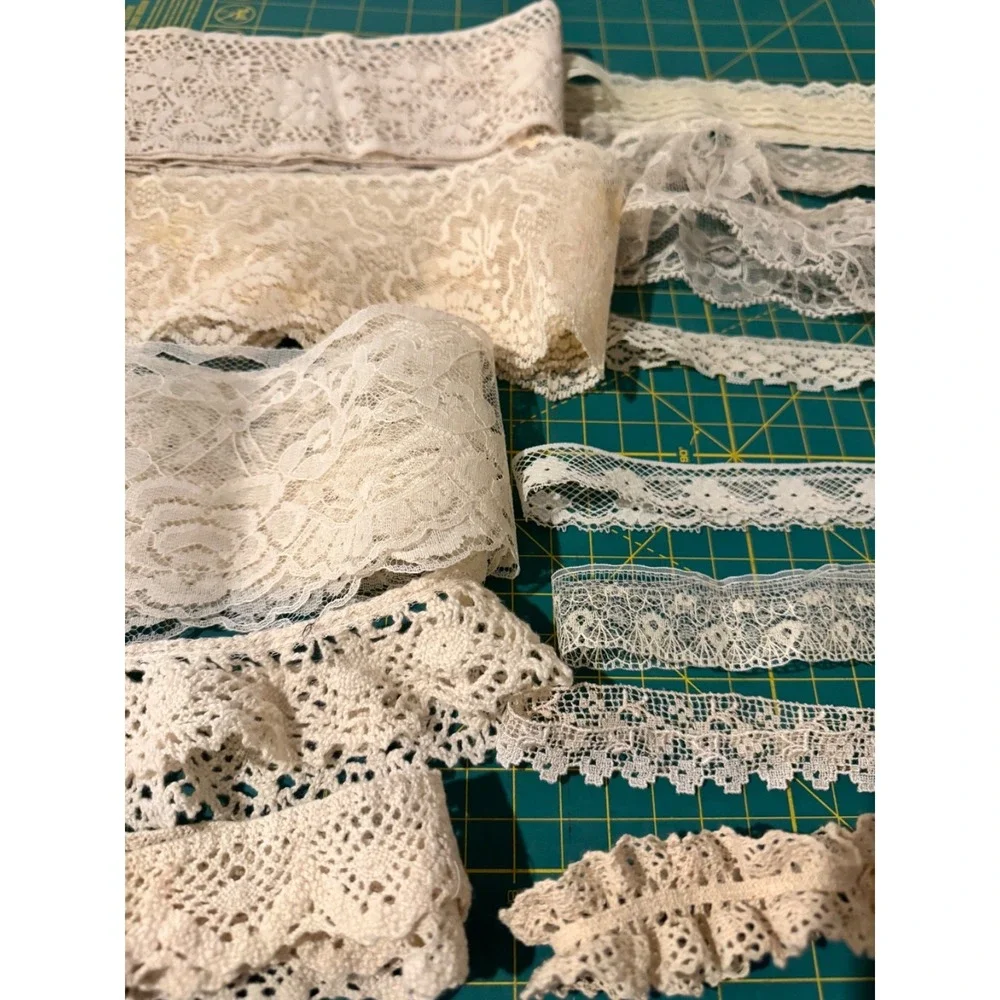 Lace trim Ivory / Cream lot of 20 yards vintage & modern DIY Slow Sew Journal